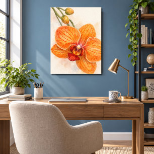 Enkele Bloem Mot Orchidee Botanisch Poster