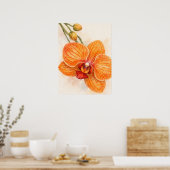 Enkele Bloem Mot Orchidee Botanisch Poster (Keuken)