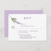 Enkele bloemstengel Paarse lavendel | RSVP Kaartje (Voorkant / Achterkant)