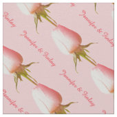 Enkele bord roze roos bruiloft aangepaste naam sto stof (Close Up)