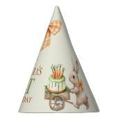 Enkele Bunny Carrot 1e Verjaardag Waterverf Feesthoedjes (Rechts)