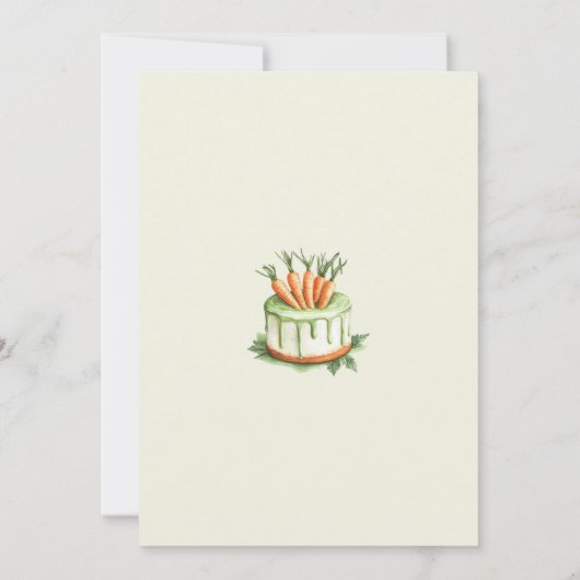 Enkele Bunny Carrot 1e Verjaardag Waterverf Kaart (Achterkant)
