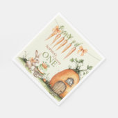 Enkele Bunny Carrot 1e Verjaardag Waterverf Servet (Hoek)