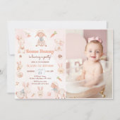 Enkele Bunny Easter Egg Spring verjaardagsfoto Kaart (Voorkant)