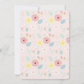 Enkele Bunny Floral Butterfly Pink 1e verjaardag Kaart (Achterkant)