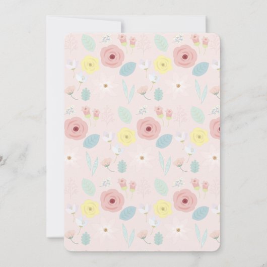 Enkele Bunny Floral Butterfly Pink 1e verjaardag Kaart (Achterkant)