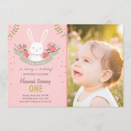 Enkele Bunny Paaslente verjaardagsuitnodiging Kaart