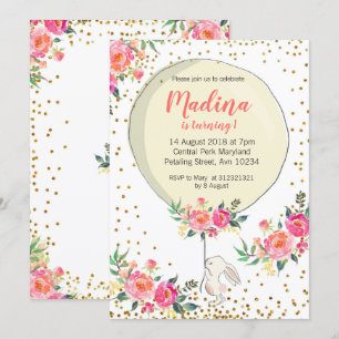 Enkele Bunny Paaslente verjaardagsuitnodigingen Kaart