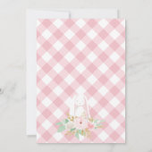 Enkele Bunny Verjaardag Uitnodiging Bloemen en Roz (Achterkant)