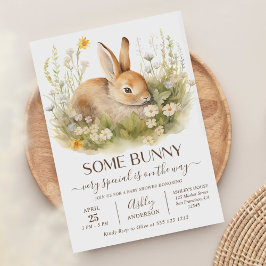 Enkele Bunny Wildflowers Schattige konijn Baby sho Kaart