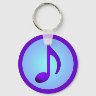 Enkele Elegante Muzieknoot in Paarsblauw Sleutelhanger