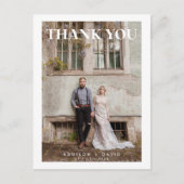 Enkele foto bruiloft wit dank u Briefkaart (Voorkant)