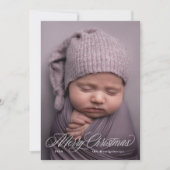 Enkele foto Cursieve Merry Christmas Kaart (Voorkant)