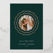 Enkele foto van Bright Cirkel Folie Feestdagenkaart (Voorkant)