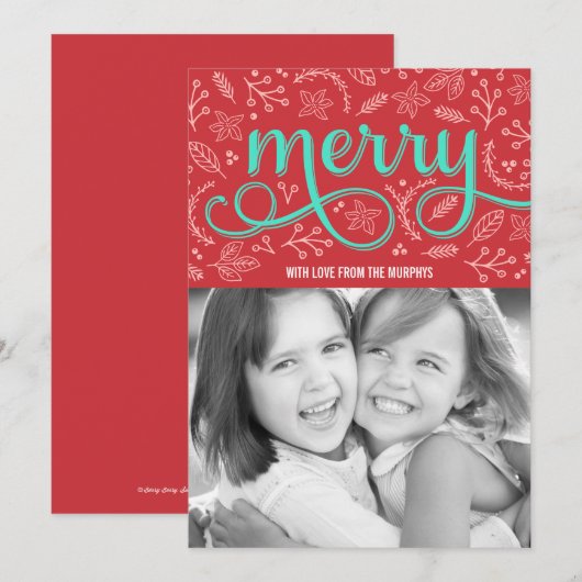 Enkele geïllustreerde feestdagen fotokaarten feestdagenkaart (Voorkant / Achterkant)