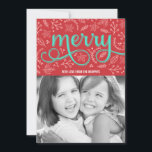 Enkele geïllustreerde feestdagen fotokaarten feestdagenkaart<br><div class="desc">Het seizoen vieren met deze moderne en stijlvolle vakantiekaart van Berry Berry Sweet. Bezoek WWW.BERRYBERRYSWEET.COM voor meer van onze stijlvolle vakantie-collecties.</div>