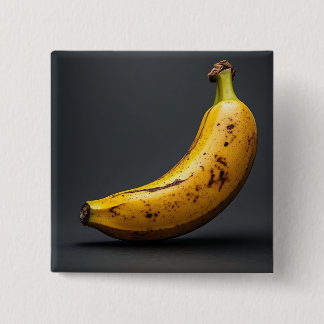 Enkele geïsoleerde banaan en zijn schaduw vierkante button 5,1 cm