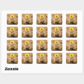 Enkele Gele Margriet die uit de Modder Barst Vierkante Sticker (Vel)