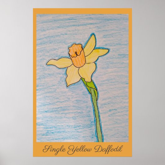 Enkele Gele Narcis Poster (Voorkant)