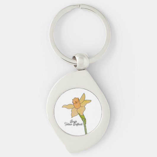 Enkele Gele Narcis Sleutelhanger (Voorkant)