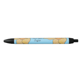 Enkele Gele Narcis Zwarte Inkt Pen