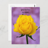 Enkele Gele Roos Ansichtkaart Briefkaart (Voorkant / Achterkant)