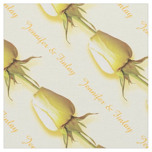 Enkele gele roos bruiloft aangepaste naam stof (Close Up)