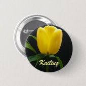 Enkele gele tulp bloem ronde button 5,7 cm (Voorkant /achterkant)