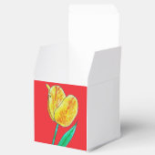 Enkele Gele Tulp Rode Accenten Bedankdoosjes (Geopend)