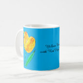 Enkele Gele Tulp Rode Accenten  Koffiemok (Voorkant links)