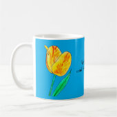 Enkele Gele Tulp Rode Accenten  Koffiemok (Links)