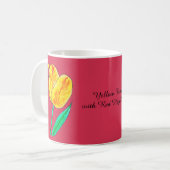 Enkele Gele Tulp Rode Accenten Koffiemok (Voorkant links)