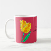 Enkele Gele Tulp Rode Accenten Koffiemok (Links)