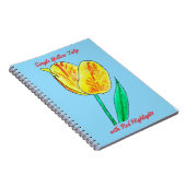 Enkele Gele Tulp Rode Accenten Notitieboek (Rechterzijde)