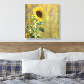 Enkele gele zonnebloem foto canvas afdruk (Insitu (Slaapkamer))