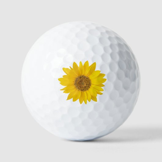 Enkele Gele Zonnebloem Golfballen (Voorkant)