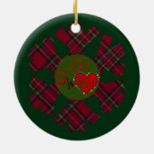Enkele geruite sneeuwvlok keramisch ornament (Achterkant)