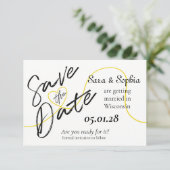 Enkele gouden draad Save the Date (Staand voorkant)