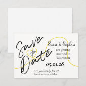 Enkele gouden draad Save the Date (Voorkant / Achterkant)