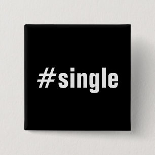 #Enkele Grappige Hashtag Typografie Tekst Vierkante Button 5,1 Cm