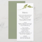 Enkele groene blad steel menukaarten menu (Voorkant / Achterkant)
