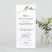 Enkele groene blad steel menukaarten menu (Staand voorkant)