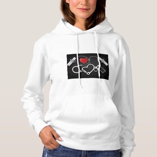 Enkele handboeien en een enkel pistool hoodie (Voorkant)