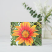 Enkele heldere oranje bloem briefkaart (Staand voorkant)
