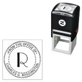 Enkele initiaal letter monogram “Van kantoor” Zelfinktende Stempel (In situ)