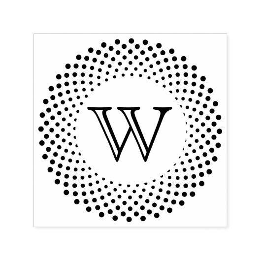 Enkele initiële monogram ronde gestippelde frame # zelfinktende stempel (Design)