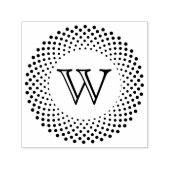 Enkele initiële monogram ronde gestippelde lijst # zelfinktende stempel (Design)