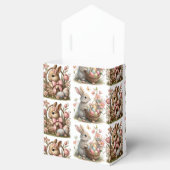 Enkele konijntje paasmand wilde bloem bedankdoosjes (Geopend)