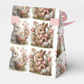 Enkele konijntje paasmand wilde bloem bedankdoosjes (Achterkant)