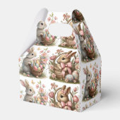 Enkele konijntje paasmand wilde bloem bedankdoosjes (Achterkant)